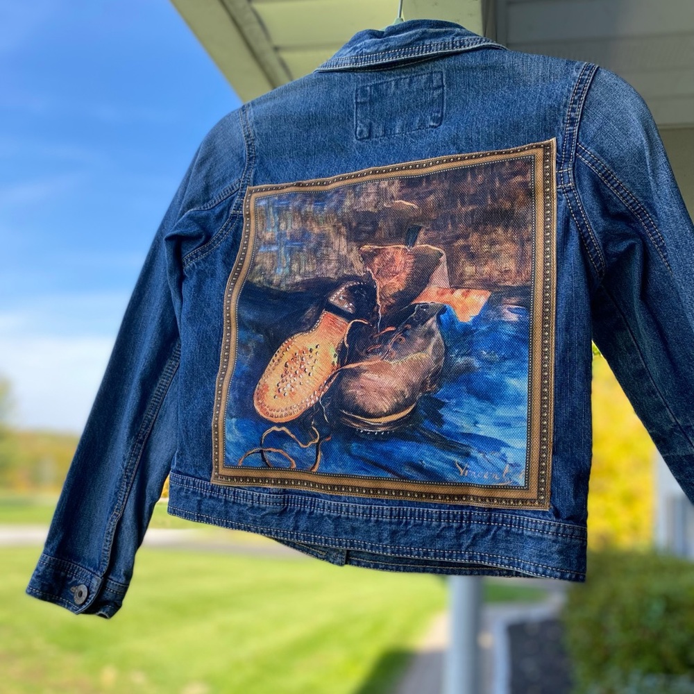 One-of-a-Kind Upcycled Denim Jacket Vincent Van Gogh